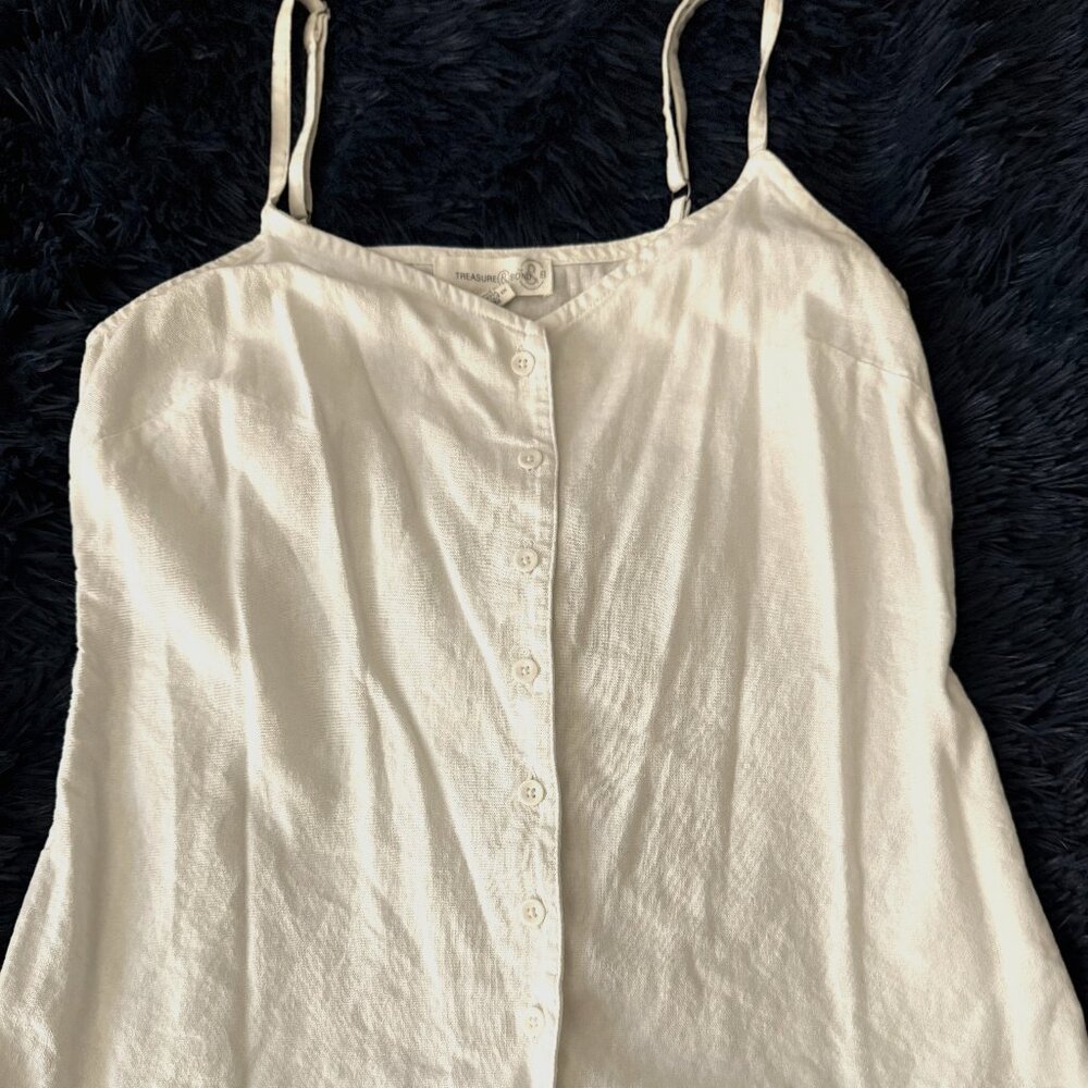 Treasure & Bond White Button Up Tank